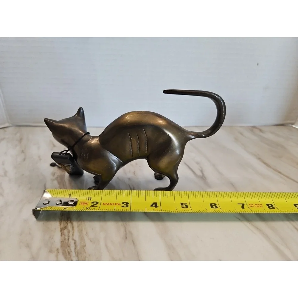 Vintage Metal Crouching Cat Classic Treasures Brand Feline Kitty